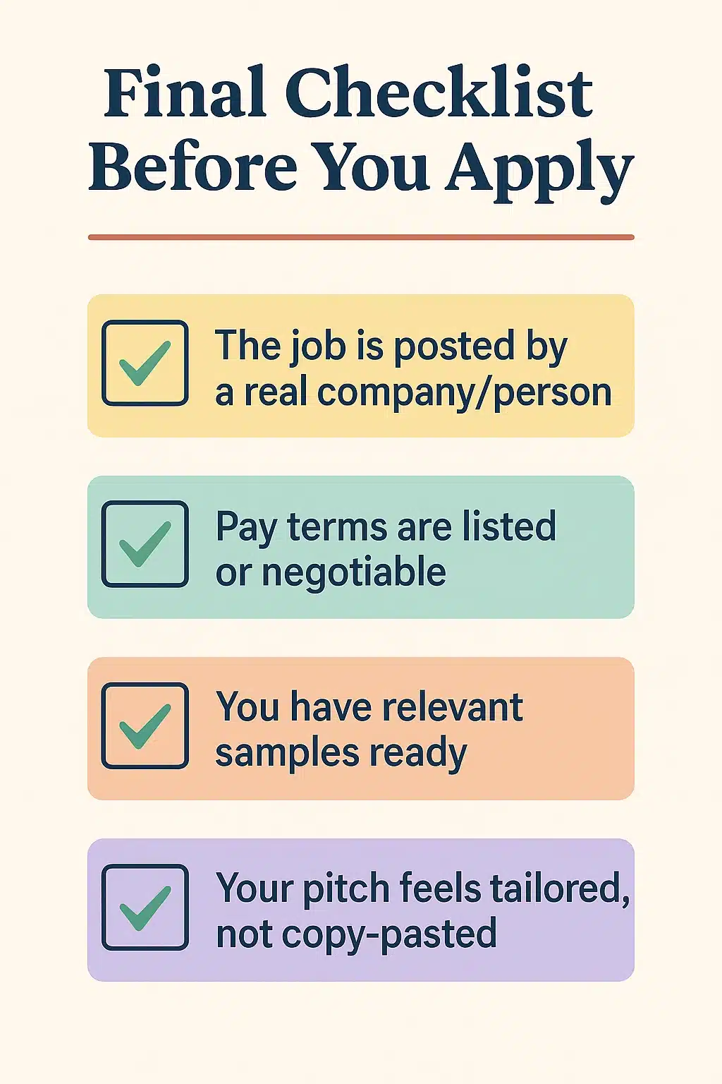 info graph showing checklist before applying to any remote job