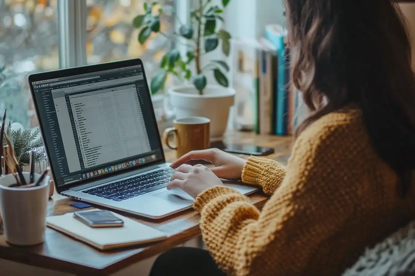 a lady writing for content writing internships